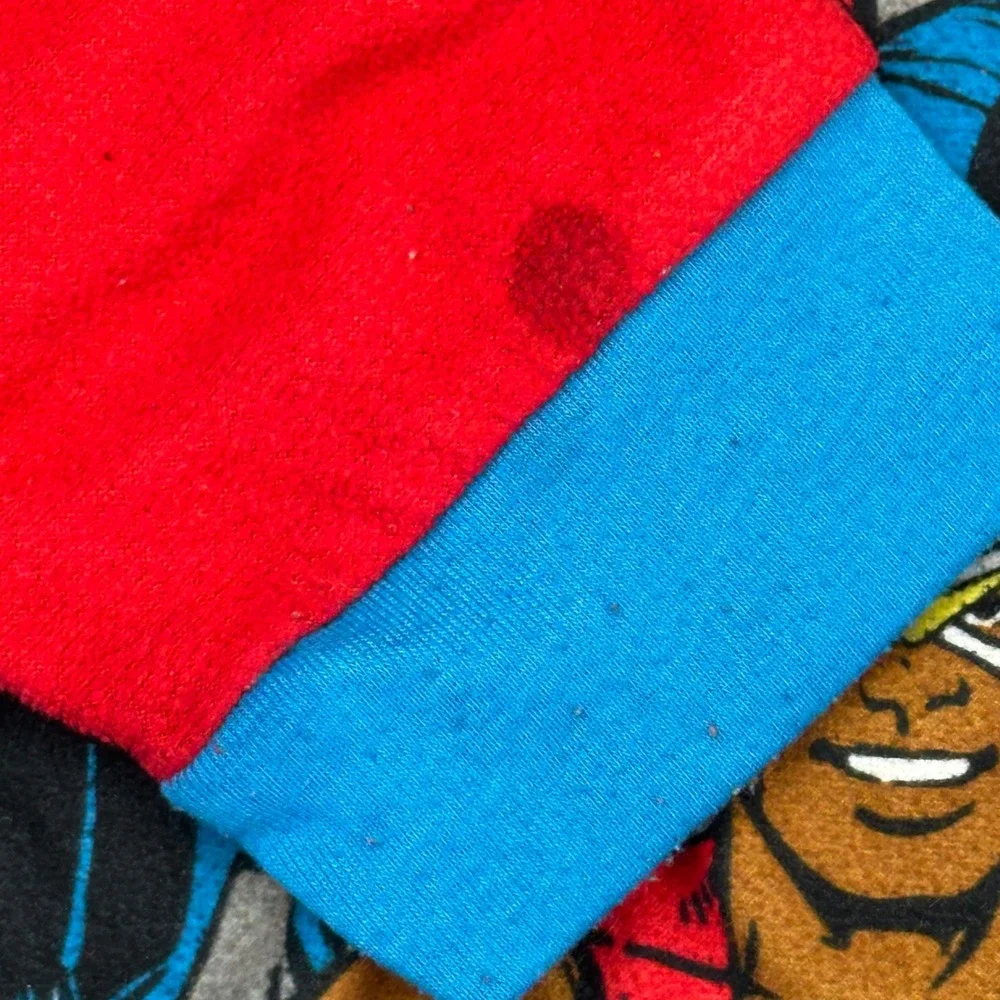 Marvel‎ Comics Avengers Boys Pajama Set Fleece Blue Red Size 10/12 Long Sleeve